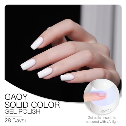 GAOY Flawless White Gel Nail Polish 16ml Soak Off UV Cure for DIY Manicure