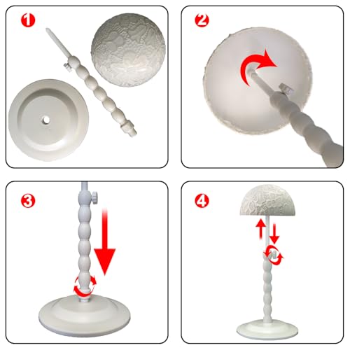 Adjustable Wig Stand, 12-19 Inch Height, White Non-Slip