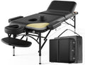 Professional 3-Fold Massage Table 1100LBS Memory Foam Black