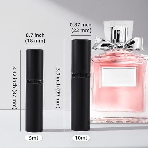 AA01BK Perfume Refillable Bottle 10ml Bottom Refill Portable Purse Atomizer, Cologne Travel Perfume Spray Bottle for Outgoing and Traveling(black)