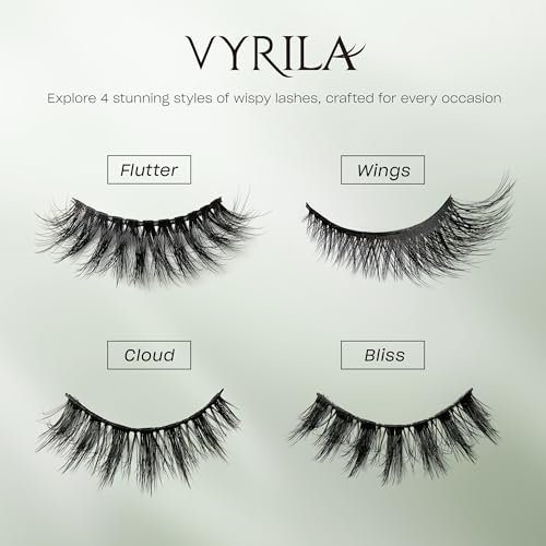 3D Faux Mink False Eyelashes 10 Pairs - Wispy Cat Eye Lashes