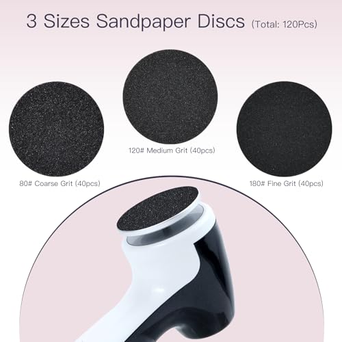 APRELM Electric Foot Callus Remover - 3-Speed Pedicure File with 120 Discs