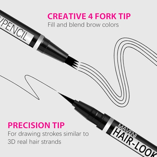 2-in-1 Eye Brow Pencils for Women,Waterproof Eyebrow Pen with 4 Tip Microblading Eyebrow Pencil and 0.01mm Ultra-Precise Eyeliner,Create Natural Hair-Like Brows,Lasting (01 Light Brown)
