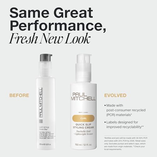 Paul Mitchell Quick Slip Styling Cream, Faster Styling + Soft Texture, For All Hair Types, 6.8 fl. oz.
