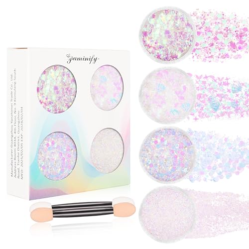 Mermaid White Face Glitter Gel - 10g, 4 Sparkling Styles