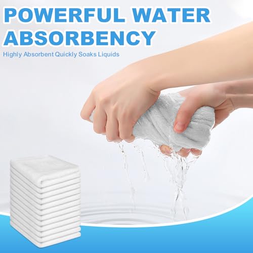 100% Cotton Washcloths 12-Pack, 12x12 Inch, Soft & Absorbent