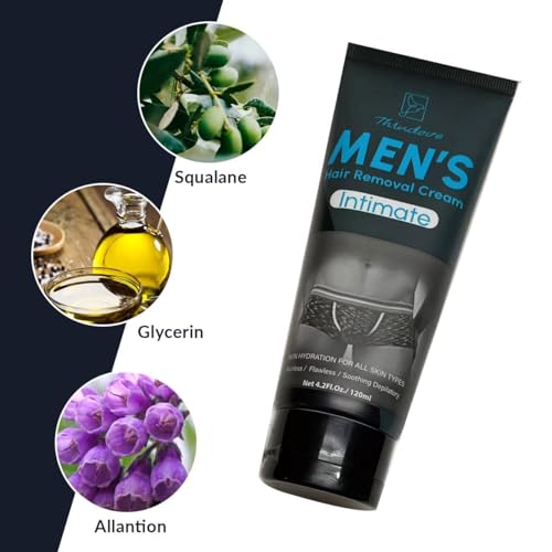 Men's Intimate Hair Removal Cream - Painless & Safe Depilatory for All Skin Types