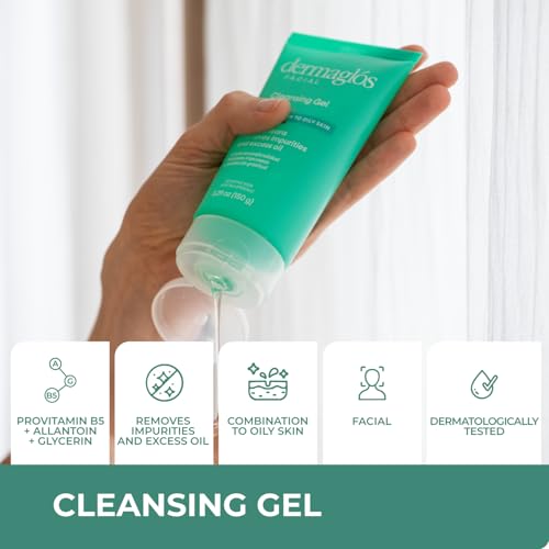Dermaglos Facial Cleanser, For Combination to Oily Skin | Provitamin B5, Allantoin, Glycerin | Daily Face Wash, Deep Cleansing Gel, Impurity & Excess Oil Removal | Acne Cleanser | 5.29 Oz