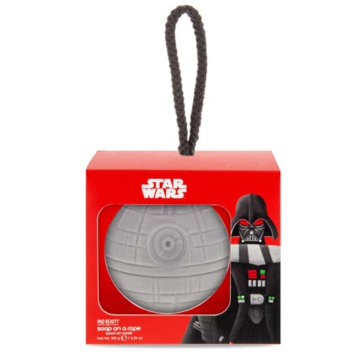 MAD Beauty Star Wars Dark Side Death Star Soap on a Rope, Healthy Glowing Skin, Relax & Unwind, Great Gift, Reset and Ready for Action