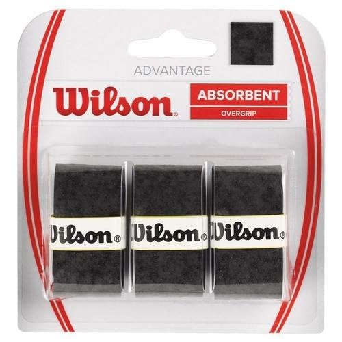 WILSON Advantage Tennis Racquet Over Grip (Pack of 3), Red