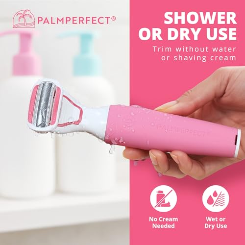 PalmPerfect Clio Trimmer for Women with Precision Razor, Female Pubic Hair Electric Shaver for Smooth Grooming, Leg Hair Trimmer Women Love, Compact Clio Shaver for Bikini, Arms, and Body Touch-Ups