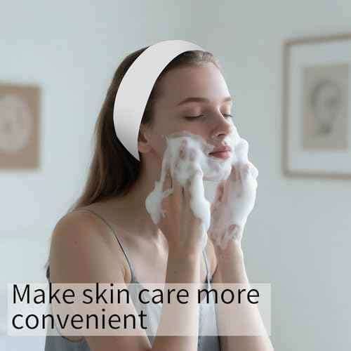 Meifuly 100PCS Disposable Headband for Women, Soft & Stretchy Non-woven Fabric Spa Hairband for Makeup, Washing Face, Esthetician Salon Supplies, Travel