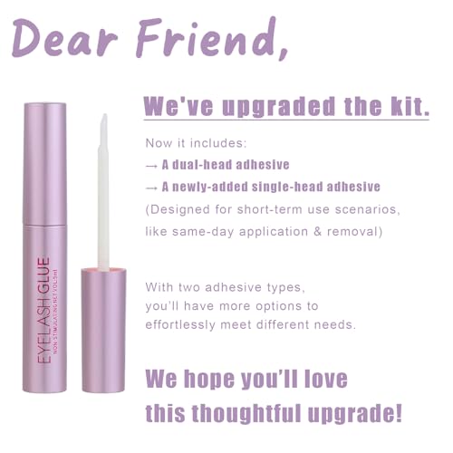 Molly Magic Eyelash Extension Kit D Curl 8-18mm Wispy Natural False Lashes with Waterproof Adhesive & Tools