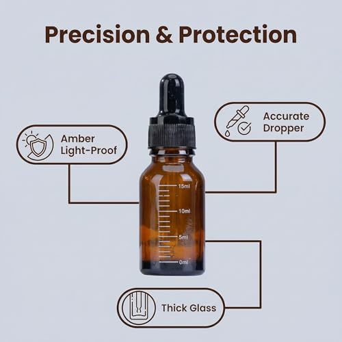 3Pcs 15ml Amber Glass Dropper Bottles Essential Oil