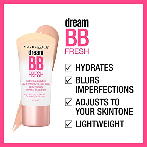 MAYBELLINE Dream Fresh & Pure Skin Clearing BB Creams, 8-in-1 Beauty Balms with SPF 30 & 2% Salicylic Acid, 1 Fl Oz Each