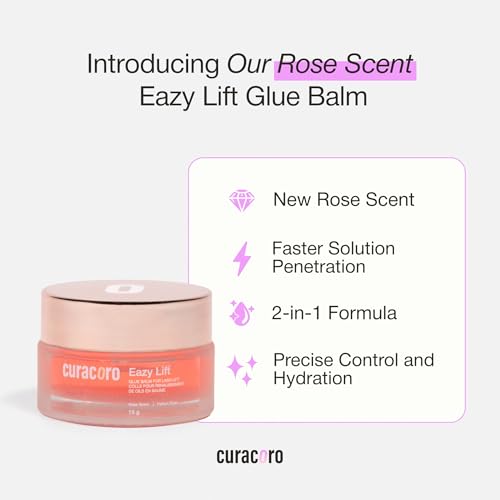 Curacoro Rose Lash Lift Glue Balm 15g Nourishing Lash Adhesive & Lift Balm