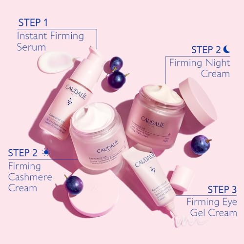 Caudalie Resveratrol-Lift Retinol Alternative Firming Cashmere Cream, Anti-Aging Moisturizer with Resveratrol, Hyaluronic Acid & Vegan Collagen, Refillable - 50 mL