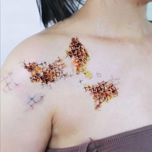 Gold Python Scale Temporary Tattoo Stickers Waterproof