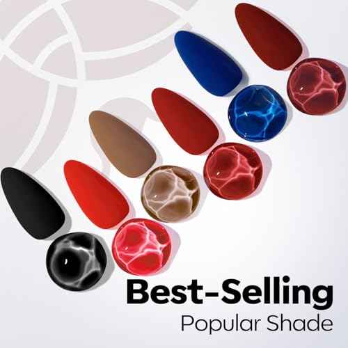 modelones Gel Nail Polish, Dark Red Nail Polish Soak Off Pastel U V Wine Nail Winter for Nail Art DIY Manicure 15 ML