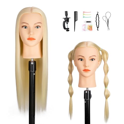 80% Human Hair Mannequin Head Blonde #613 - 26-28 Inches