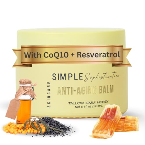 Simple Sophistication Tallow Emu Honey Balm | Nourishing Face & Body Moisturizer with Manuka Honey & Emu Oil, Non-Greasy Natural Skincare (1 oz, Anti-Aging Balm, 1 oz)