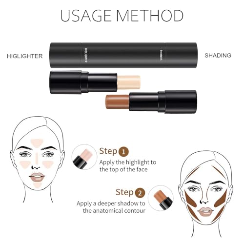 4 Colors Cream Contour Sticks Highlight Kit for Beginners