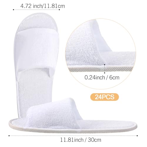 24 Pairs Spa Disposable Slippers Open Toe Non Slip Slippers for Women Men Guests Hotels Home Party Housewarming