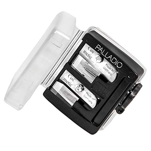 Palladio Double Barrel 3-in-1 Cosmetic Pencil Sharpener with Cover