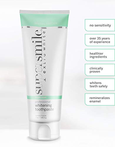 Supersmile Extra White Professional Teeth Whitening Toothpaste - Clinically Proven to Remove Stains & Whiten Teeth Up to 9 Shades - No Sensitivity (Triple Mint, 7 Oz), 7 oz.