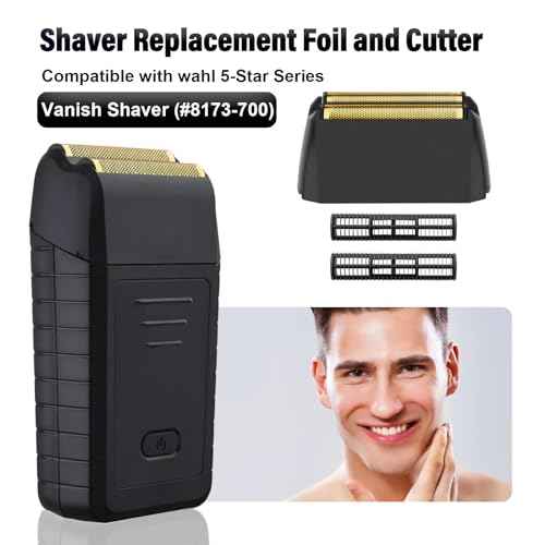2Pack Shaver Replacement foil Compatible with wahl 5 Star Series Vanish Shaver 8173-700,Super Close Gold Foil & Cutter Bar Assembly Replacement - Compatible with wahl Vanish Replacement Foil, Black