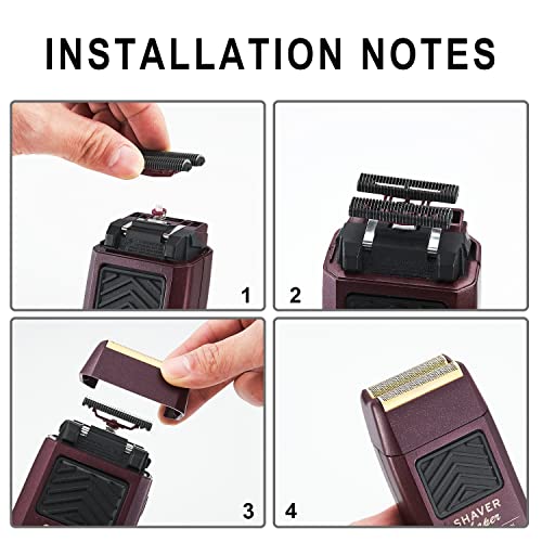 Replacement Foil Professional 5 Star Series Finale Shaver Shaper Super Close and Cutter Bar Assembly Compatible with Wahl Shaver Foil Model 7043-100,7031-100 Replacement Heads(1 Pack Red