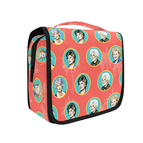 Bad Bananas Golden Girls Merchandise - Large Travel Hanging Toiletry Bag Organizer - Stay Golden - Cosmetic Case for Women