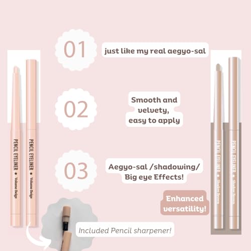 Aegyo-Sal Eyeliner Pencil Highlighter - 2 Colors Set