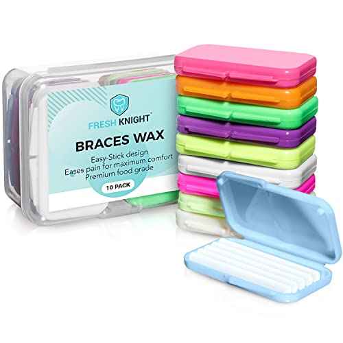Fresh Knight Braces Wax. Dental Wax for Braces & Aligners - Premium Orthodontic Strips Food Grade (Multicolor)