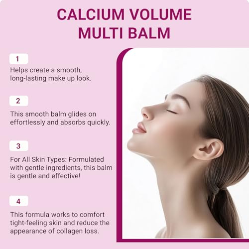 Calcium Volume Multi Balm Stick - Anti-Aging Collagen Cream for Intensive Hydration, Wrinkle Repair & Skin Firming, Suitable for Face, Eyes and Neck.