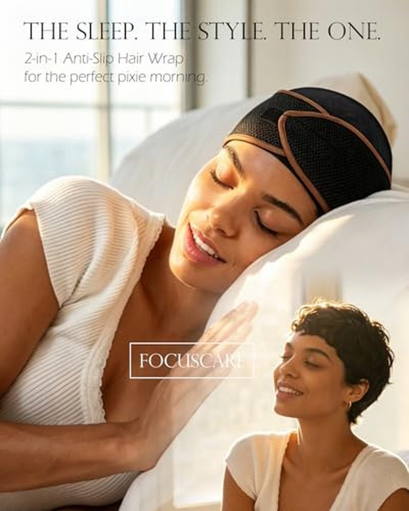 FocusCare 2-in-1 Anti-Slip Mesh Hair Wrap for Short Hair & Pixie Cuts