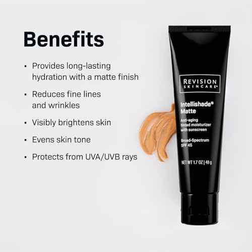 Revision Skincare Intellishade¢ç Matte SPF 45 Anti-Aging Tinted Sunscreen for Face, Oil-Free Moisturizer with SPF and Vitamin C, Pore Minimizing Sunscreen for Oily and Combination Skin, 1.7 oz