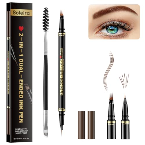 Soleira Waterproof Eyebrow Pen with Microblading 4-Tip & Brush