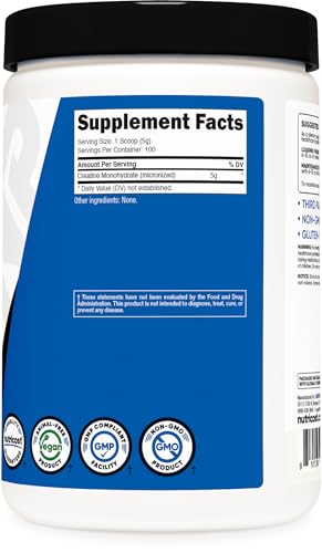 Nutricost Micronized Creatine Monohydrate Powder 500g - 100 Servings