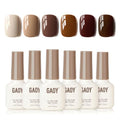 GAOY Brown Nude Gel Nail Polish Set - 6 Fall Colors DIY Manicure Kit