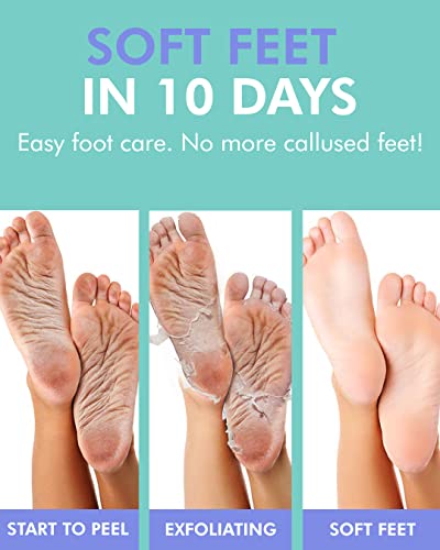 DERMAL Exfoliating Foot Peeling Mask 3-Pack for Dry Feet & Calluses