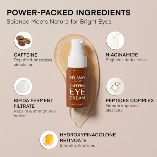 VELAMO ADVANCED Caffeine Eye Cream for Dark Circles & Puffiness