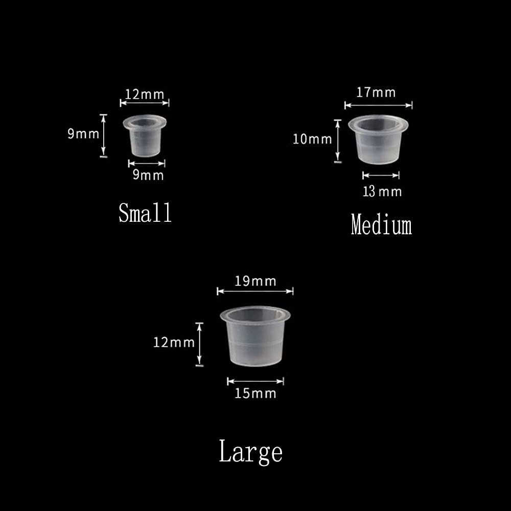 Tattoo Ink Caps Cups - Disposable Tattoo Ink Cups Pigment Ink Caps,Tattoo Machine, Supplies,Tattoo Needles (Large.15mm—100PCS