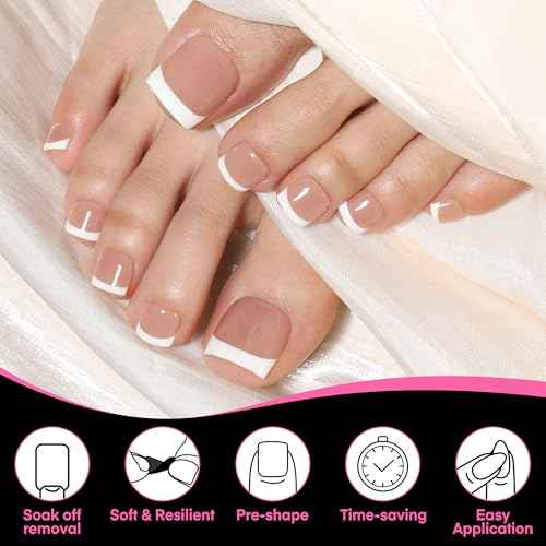 UNA GELLA Square Toe Nail Tips Big Long 312Pcs 15Sizes, Full Cover Soft Gel Toe Nail Tip Pre-Etched Fake Acrylic Toe Nail Press Ons for Big Toe Nail Extensions Pedicure Home DIY Nail Salon Soak Off