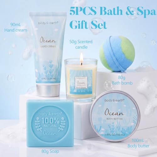 Ocean Spa Gift Set for Women - 5 Pc Bath & Body Kit
