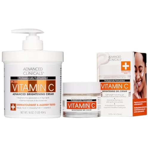 Advanced Clinicals Vitamin C Brightening Cream + Vitamin C Brightening Face Gel Cream Set