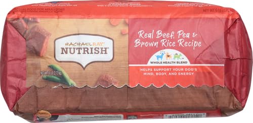 Rachael Ray Nutrish Premium Natural Dry Dog Food with Added Vitamins, Minerals & Taurine, Real Beef, Pea, & Brown Rice Recipe, 6 Pounds (Packaging May Vary) (Pack of 2)