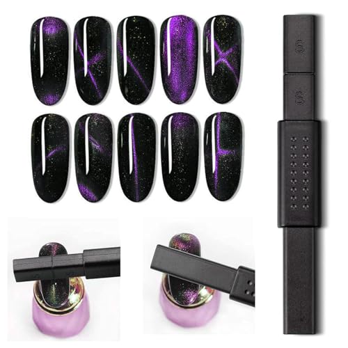 DANNEASY 10pcs Cat Eye Nail Magnet Set - Double-Head Magnetic Nail Art Tools (Variation 1)