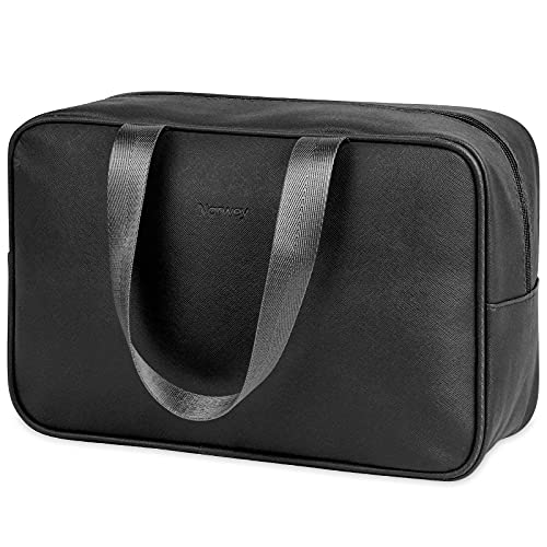 Large Black Toiletry Bag for Women - Travel Makeup Organizer