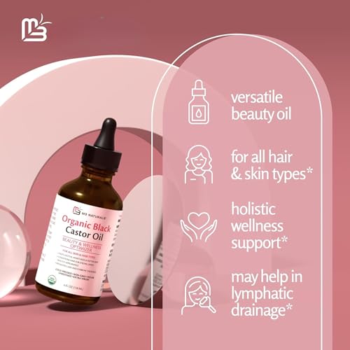 Organic Cold-Pressed Black Castor Oil for Hair Growth - 4 fl oz